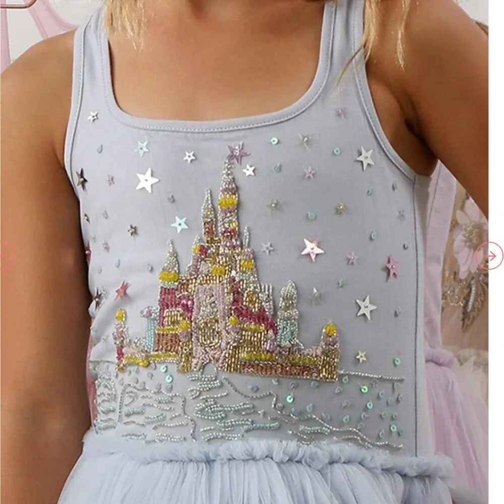 Ooh La La Couture Disney Castle Princess Dress Size 8 10 Blue Tulle‎ Sister